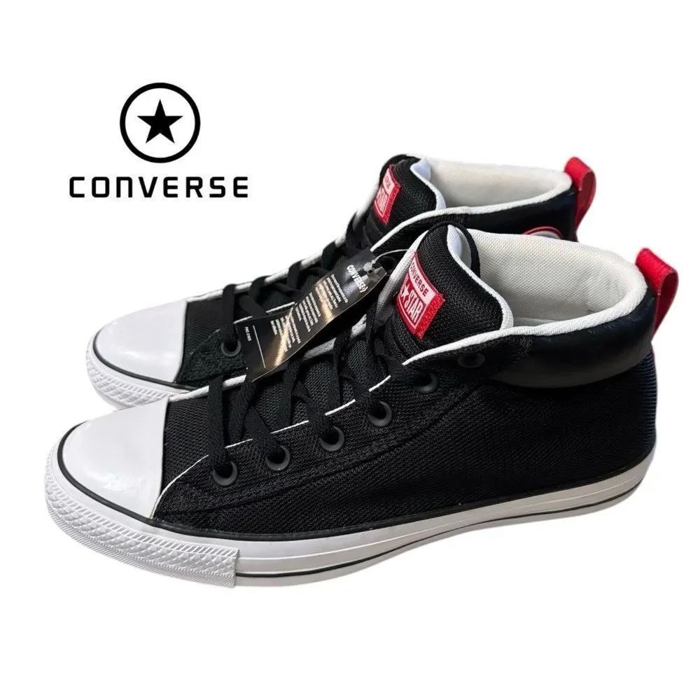 New Converse Chuck Taylor All Star Street Mid Black Men's 163404C Sneakers 8